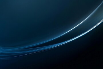 Poster - Soft blue light curves guide the eye in a serene abstract composition created in a digital format