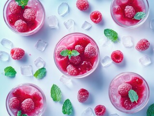 Wall Mural - Refreshing Raspberry Slushes