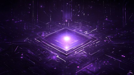 Poster - purple circuit board core glow