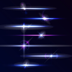 Poster - Neon glowing horizontal lines, laser beams, and particle motion create an acceleration effect, with bright red and blue speed rays and abstract lens flares, forming an exciting visual composition.	