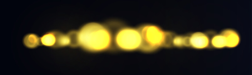 Poster - Colorful bokeh lights background. Gold bokeh on isolated transparent background. Blurred circle shapes. City lights of night bokeh abstract backgrounds