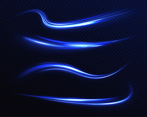 Poster - Abstract futuristic neon stripes with glowing ascending lines of blue color. Beautiful light flashes and sparks. Red and white special effect, speed police line.