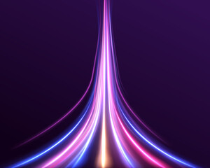 Leinwandbilder - Cosmic explosion with glowing light flares and sparks in red and blue. Dynamic special effects create a universe-inspired background for a celebration or high-energy event, with speed and motion.	