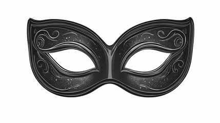 Wall Mural - Carnival black mask isolated on white transparent background, generative ai. Mask & Disguise Themes. Illustration