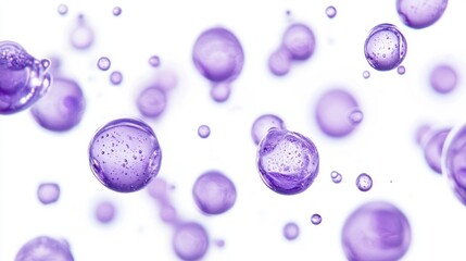 Canvas Print - Abstract Lavender Bubbles Floating in White Space