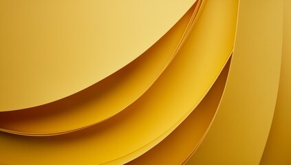 Poster - smoothly overlapping layers of yellow paper sheets create an elegant, abstract design, featuring sof