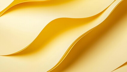 Poster - creating smooth yellow paper waves, forming an elegant and flowing abstract background that enhances