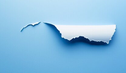 Poster - White torn paper piece featuring ripped edges, creating negative space against a vibrant blue background. Offering ample copy space and diverse design possibilities for various projects