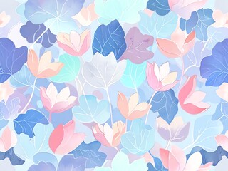 Wall Mural - pastel floral dream: a serene watercolor botanical illustration
