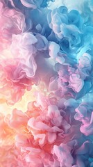 Poster - Swirling pink, blue, and purple smoke intertwines, creating abstract shapes and vibrant patterns that form a dynamic and colorful background, evoking a dreamlike, ethereal atmosphere