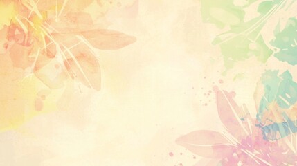 Poster - Delicate watercolor flowers paint a soft and dreamy pastel background, perfect for adding a touch of elegance and tranquility to any project