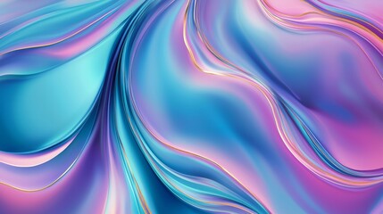 Poster - Fluid acrylic painting with colorful waves creating a mesmerizing abstract background, featuring gold accents that add a touch of elegance and luxury to the design