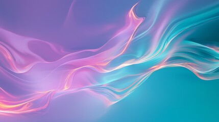 Poster - Abstract pastel color background with flowing fabric effect design, featuring smooth curves and gradients, creating a visually appealing and modern aesthetic