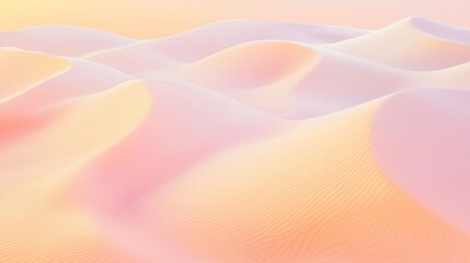 Poster - smooth sand dunes bathed in a soft, pastel light create a serene and dreamy desert landscape, perfec