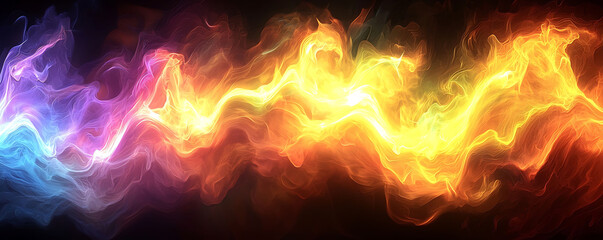 Poster - Stunning abstract artwork featuring vibrant, flowing colors resembling energy or fire. Perfect for backgrounds, websites, or designs needing a dynamic, mystical feel.