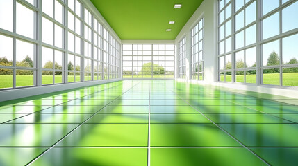 Wall Mural - a green matrix with a modern blurred effect, symbolizing chaos, uncertainty, and potential. the empt