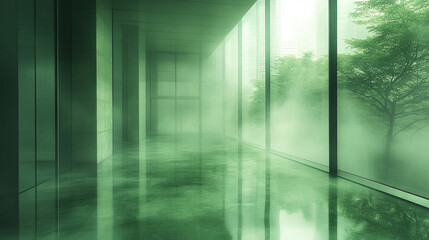 Wall Mural - a green matrix with a modern blurred effect, symbolizing chaos, uncertainty, and potential. the empt