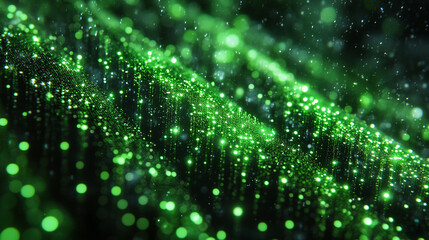 Wall Mural - a green matrix with a modern blurred effect, symbolizing chaos, uncertainty, and potential. the empt