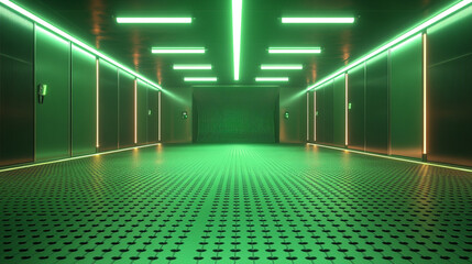 Wall Mural - a green matrix with a modern blurred effect, symbolizing chaos, uncertainty, and potential. the empt