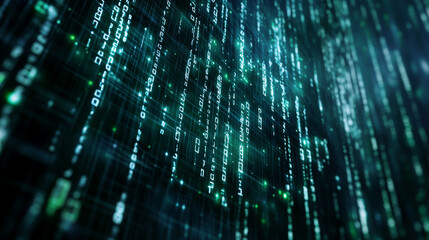 Wall Mural - a green matrix with a modern blurred effect, symbolizing chaos, uncertainty, and potential. the empt
