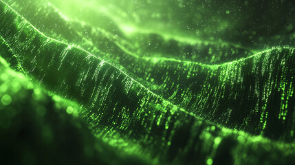 Wall Mural - a green matrix with a modern blurred effect, symbolizing chaos, uncertainty, and potential. the empt