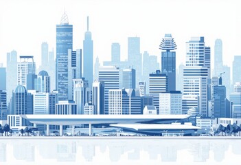 Poster - City Skyline Panoramic Landscape
