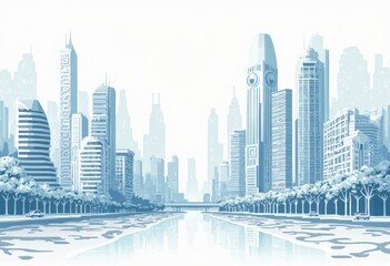 Poster - Futuristic City Skyline