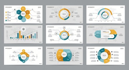Minimalist infographic templates with clean lines and neutral color palettes