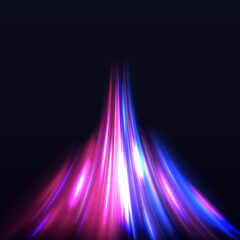 Poster - Concept of leading in business, Hi tech products, warp speed wormhole science vector design. The energy flow tunnel. Shine round frame with light circles light effect.	
