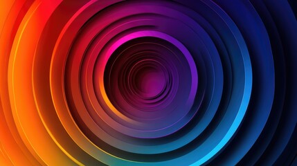 Poster - Abstract circular gradient graphics, layered with translucent colors on a dark surface, creating an ethereal, glowing effect