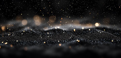 Wall Mural - a black grainy gradient background with a noise texture and a blurred dark header, ideal for dramati