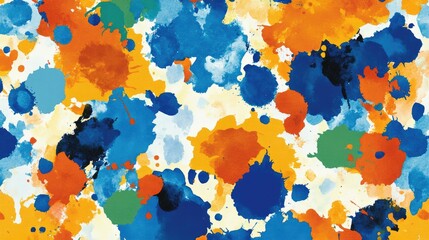 Poster - A colorful watercolor-inspired background featuring vibrant splashes of color that blend seamlessly, evoking a sense of creativity and artistic flair suitable for invitations or artwork