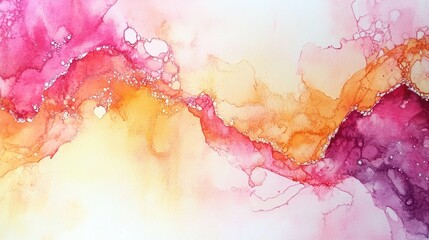 Poster - A colorful watercolor-inspired background featuring vibrant splashes of color that blend seamlessly, evoking a sense of creativity and artistic flair suitable for invitations or artwork