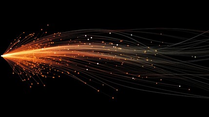 Poster - A digital network of interconnected nodes and lines on a dark background, forming a futuristic graphic of data flow and connectivity