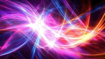 Poster - A dynamic abstract background of sharp lines and angular shapes in bright neon colors against a dark backdrop, conveying energy and excitement perfect for modern themes