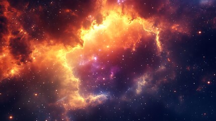Wall Mural - A vibrant cosmic scene depicting colorful nebulae and distant stars in space.