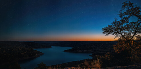Wall Mural - Lake at Night created with Generative AI Technology, ai, generative