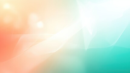 Poster - A soft-focus abstract background featuring blurred shapes and colors in shades of teal and coral, providing a dreamy and ethereal effect suitable for various artistic purposes