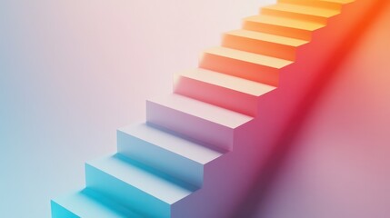 Poster - A stacked bar graph with soft shadows and gradient colors on a white surface, emphasizing financial or analytical data structure