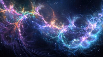 Poster - Fireworks in soft pastel colors, with delicate trails against the dark sky, forming a beautiful, ethereal display of light and color