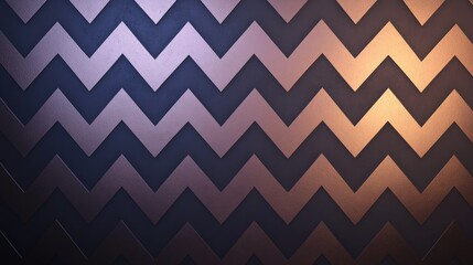 Poster - Fine zigzag lines in metallic shades, arranged in a repetitive pattern on a dark background, giving a dynamic and textured appearance