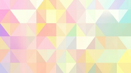 Poster - Soft pastel-colored triangular patterns with D shading, creating a subtle and calming geometric layout on a smooth surface