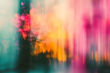 Wall Mural - a blurred, colorful gradient with grain noise effects, bringing a soft, dreamy aesthetic to the back