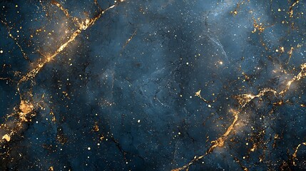 Wall Mural - a captivating blue marble texture with intricate gold splashes, creating a luxurious and smooth surf