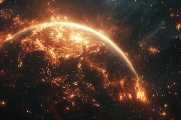 Wall Mural - a captivating galaxy and universe background with glowing stars, planets, and the beauty of space ex