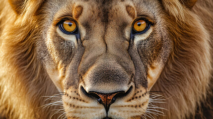 majestic lion portrait wildlife art nature illustration vibrant colors close-up view animal kingdom 