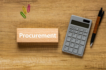 Poster - There is wood block with the word Procurement. It is as an eye-catching image.