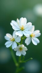 Poster - Delicate gypsophila blossoms, close-up view Tiny white flowers, ethereal texture , floral design, plant