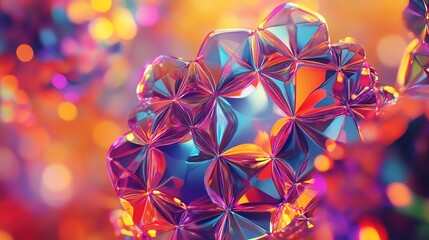 Poster - Colorful Abstract Pattern Resembling Crystals With Vibrant Hues and Intricate Details