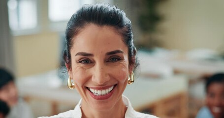 Aufkleber - Face, business people and woman in office, company launch and confidence with meeting for project. Portrait, group and happy employee in workplace, pride and design agency for creative proposal